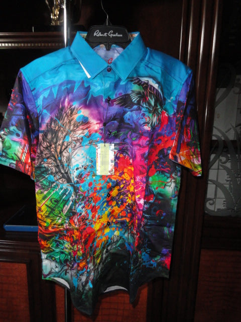 Robert Graham Aberdare Short Sleeve Shirt Large Size