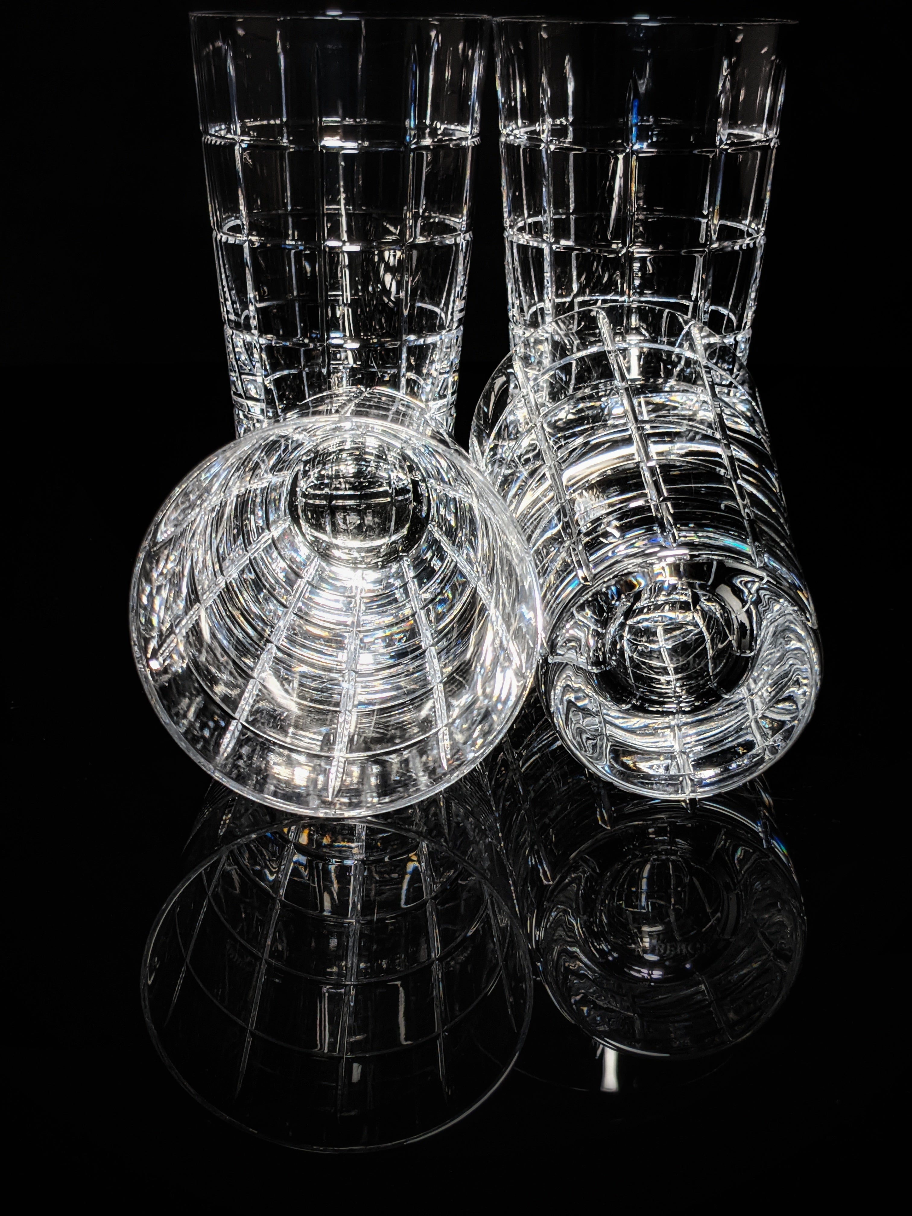 Faberge Metropolitan Double Old Fashion Clear Crystal Glasses set of 4