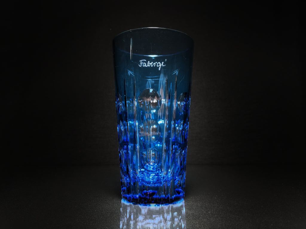 Faberge Crystal Colored Bubble Tall Glasses