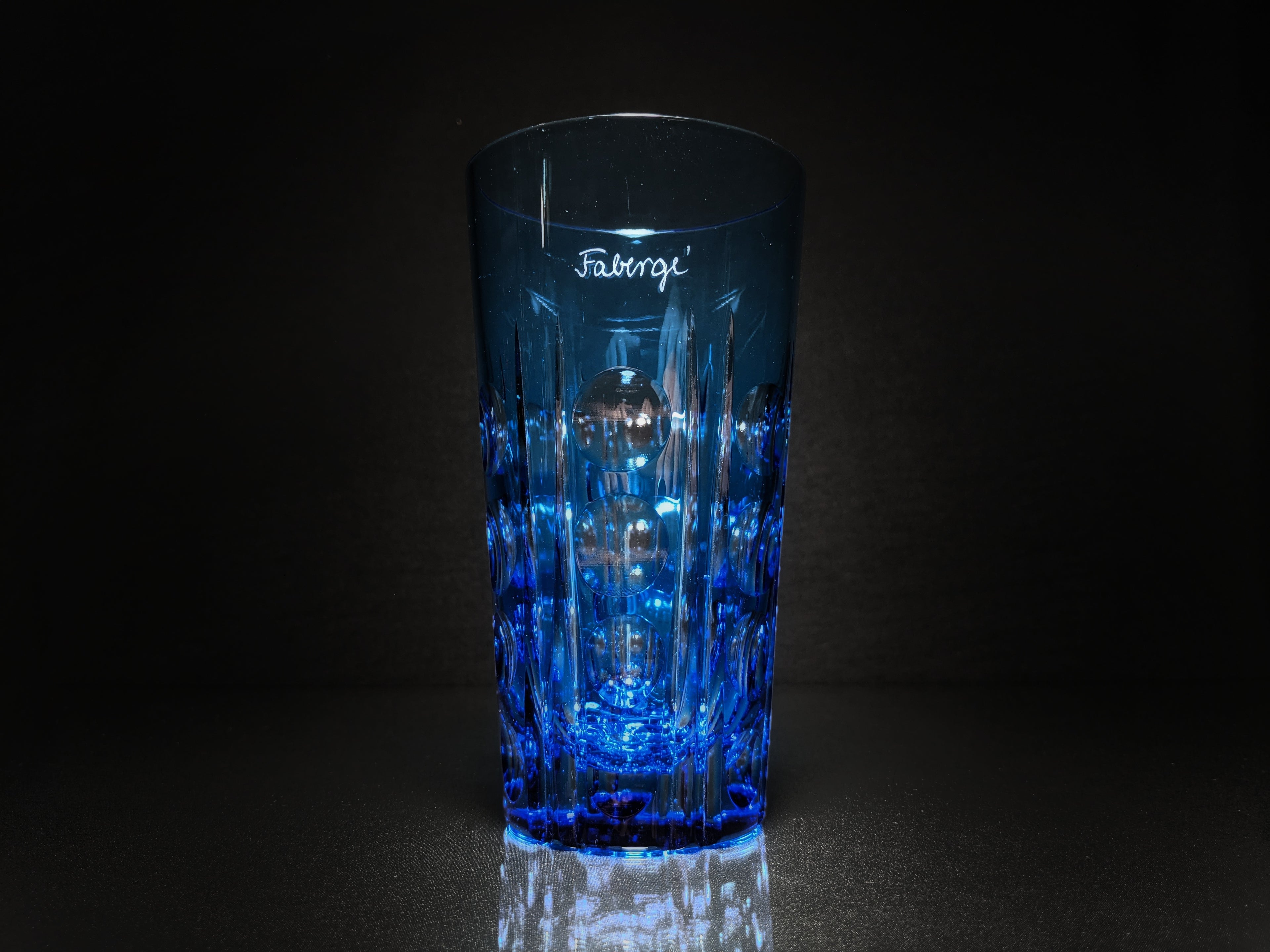 Faberge Crystal Colored Bubble Tall Glasses