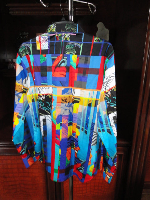 Robert Graham Blindfold Abstract Geometric Print Shirt — Medium