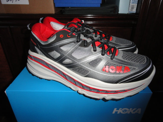 Hoka One One Men's Stinson 3 ATR Shoes 1008326 Grey / Orange Flash Size 12.5