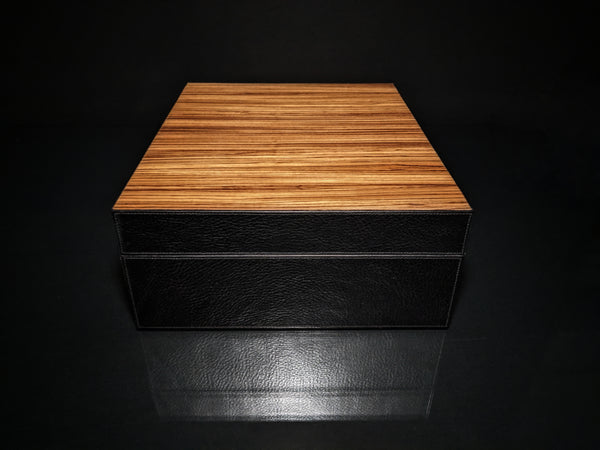 Brizard & Co - "Airflow" Cigar Humidor - Sunrise Black and Zebrawood 60 / 70 Count