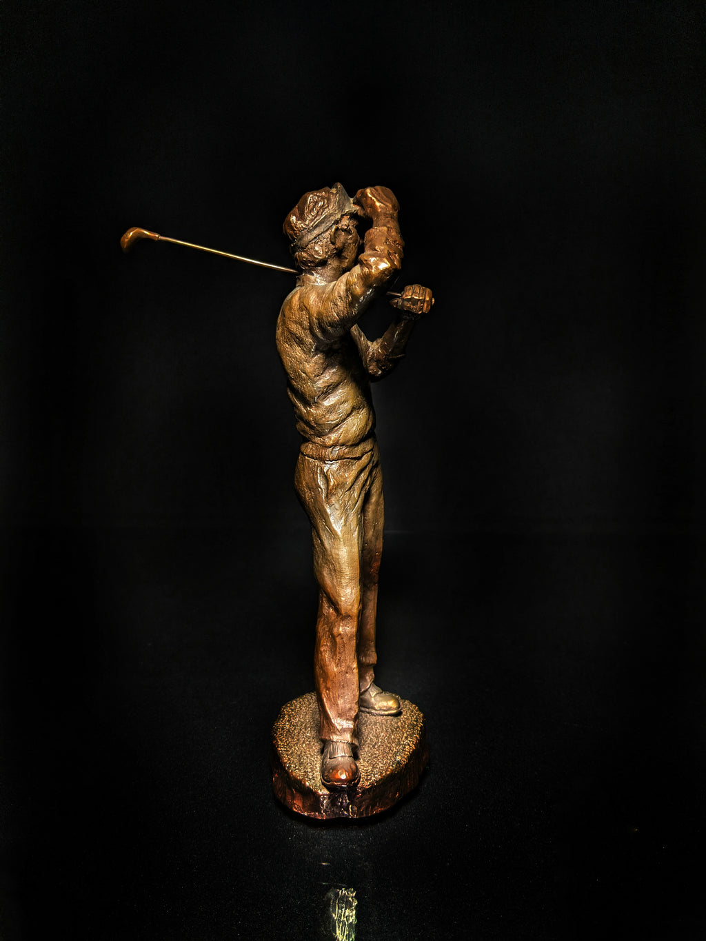 Mark Hopkins Bronze Golf Series Sculpture called " Down the Middle  " Made in USA