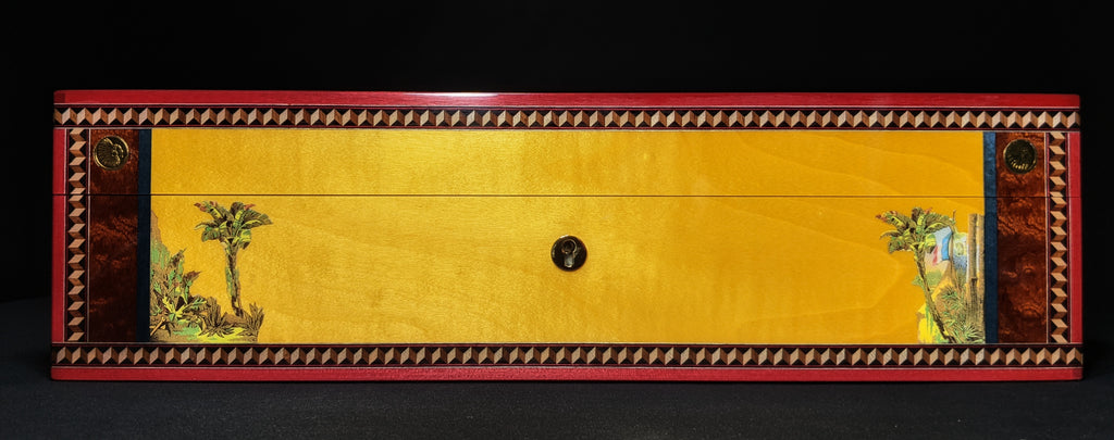 Elie Bleu Alba Yellow Sycamore Humidor 110 count