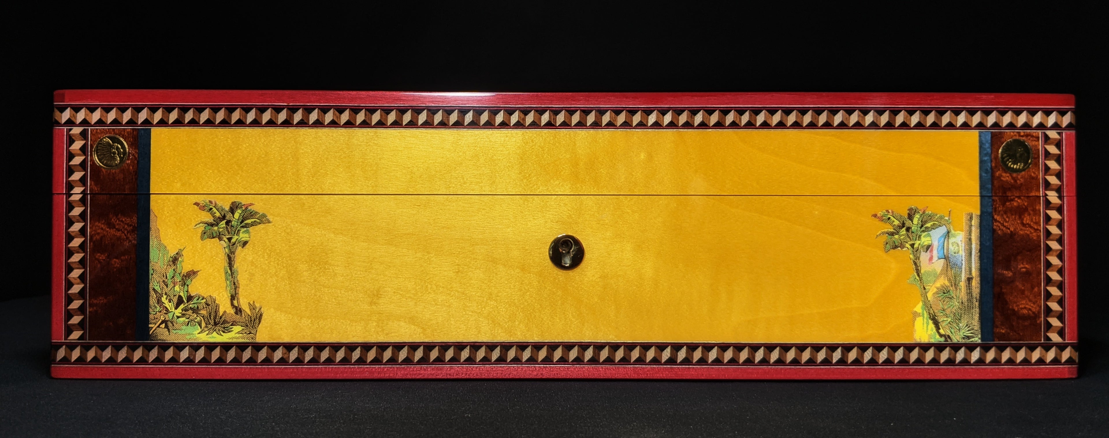 Elie Bleu Alba Yellow Sycamore Humidor 110 count