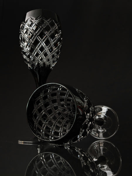 AJKA Athenee Black Onyx Crystal Goblets