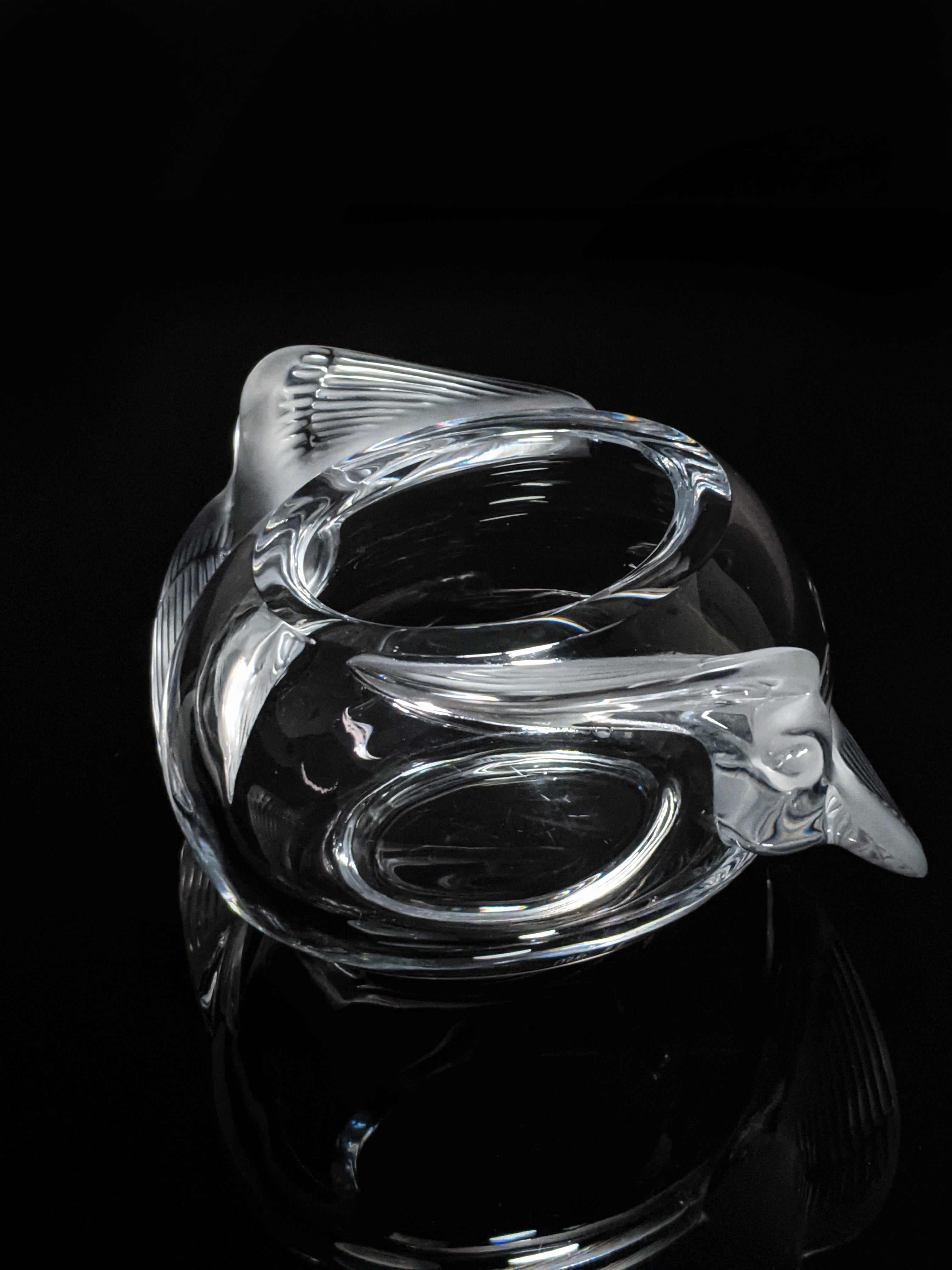 Lalique Crystal Glass "Adelaide" Dove Bird Bowl