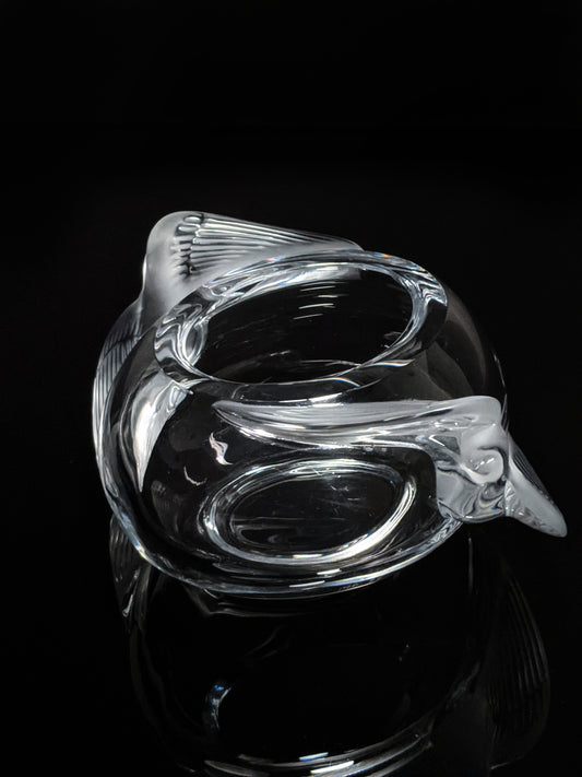 Lalique Crystal Glass "Adelaide" Dove Bird Bowl