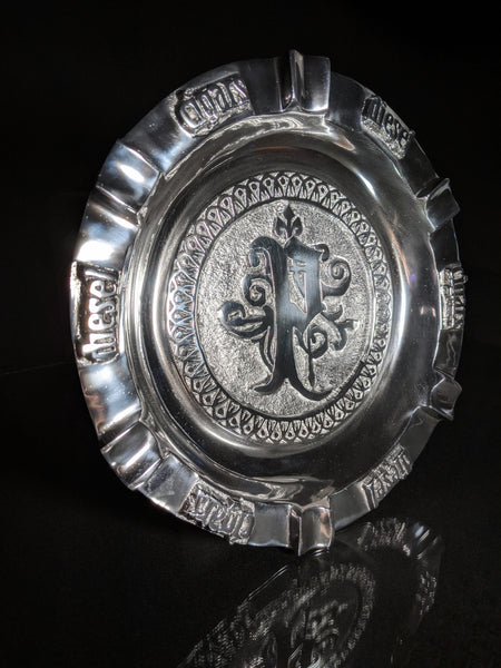 Drew Estates Polished Pewter 9 " cigar ashtray with 5 slots for your cigars