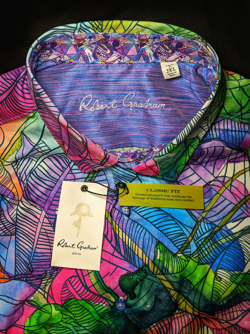 Robert Graham Rose Hill Short Sleeve Shirt Size Medium