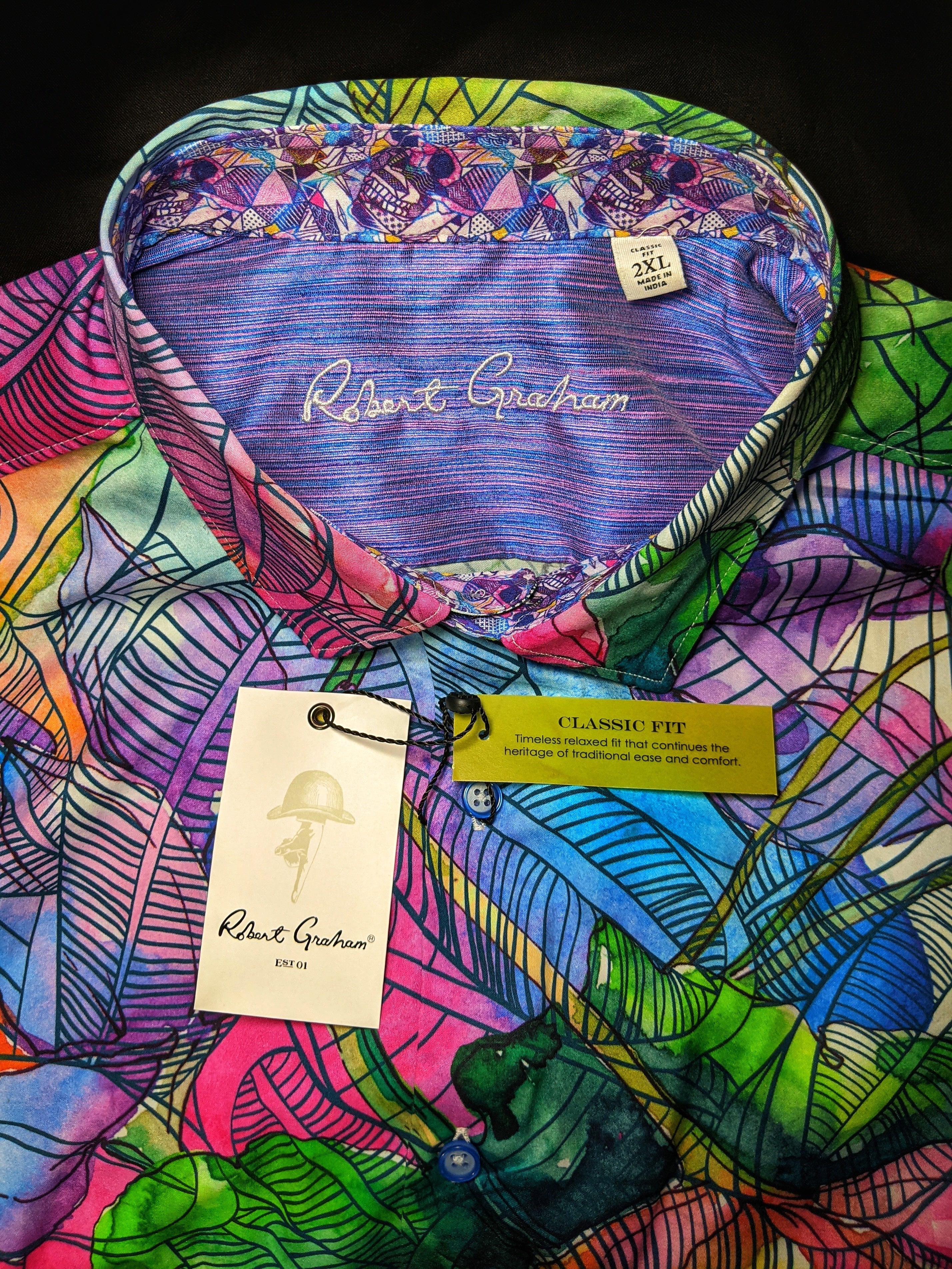 Robert Graham Rose Hill Short Sleeve Shirt Size Medium