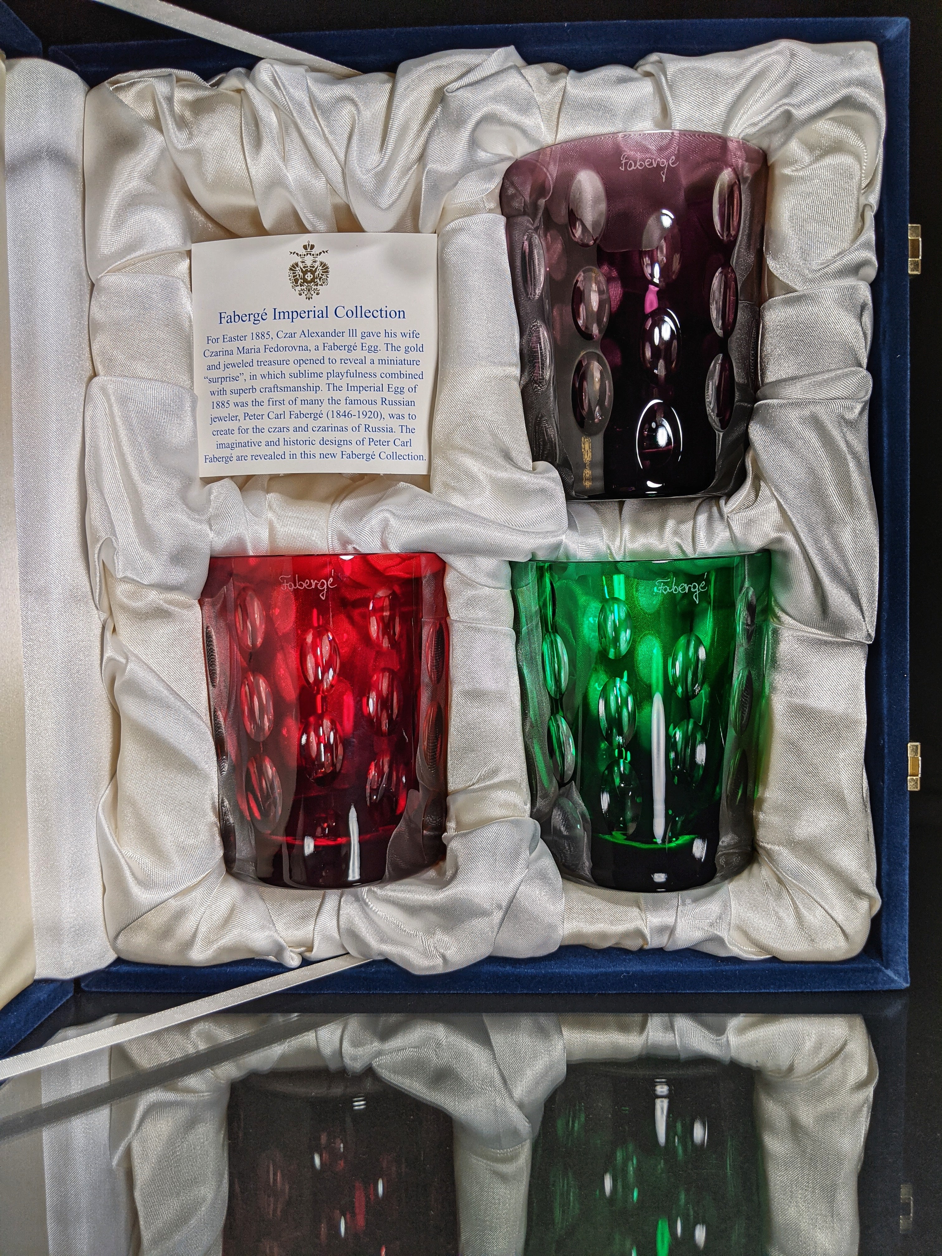 Faberge Colored Crystal Bubble Glasses