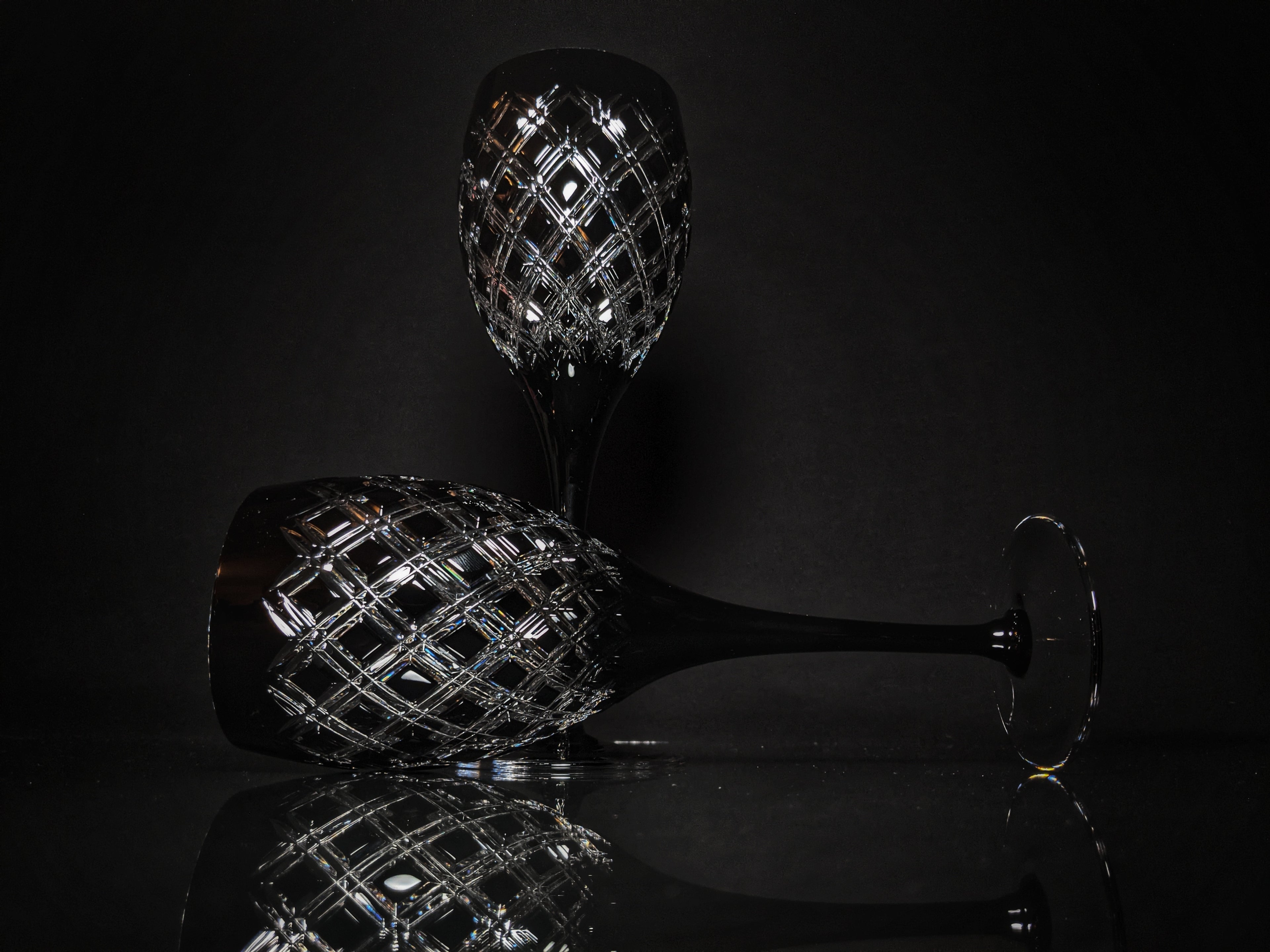 AJKA Athenee Black Onyx Crystal Goblets