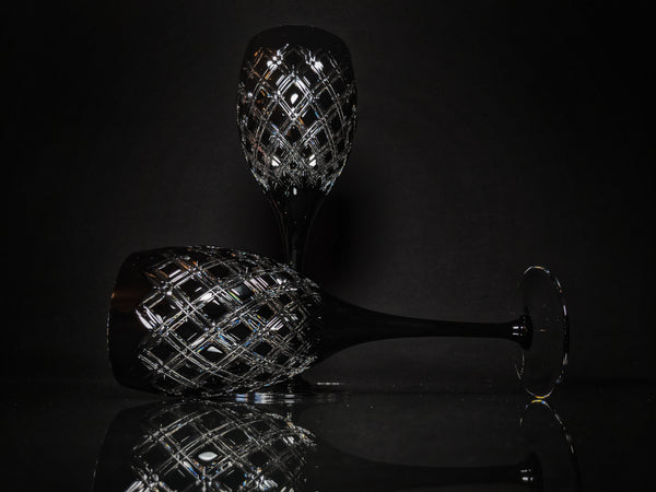 AJKA Athenee Black Onyx Crystal Goblets