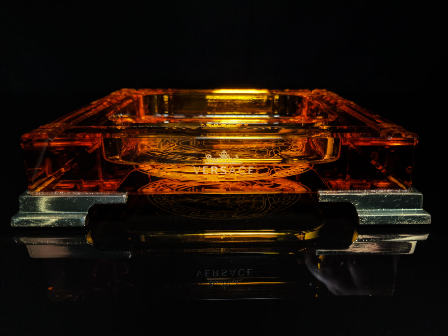 Versace Amber Crystal Ashtray NIB