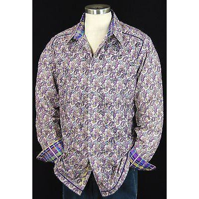 Robert Graham Flute Dusk Medium-sized Shirt New With Tags