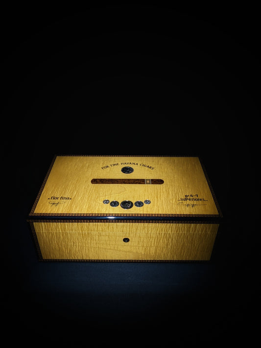 Elie Bleu Medals Yellow  Sycamore Humidor 120 count NIB