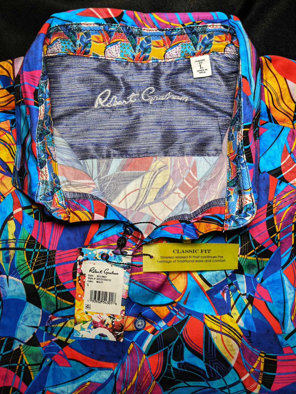 Robert Graham Billings Long Sleeve Colorful Shirt Size Large