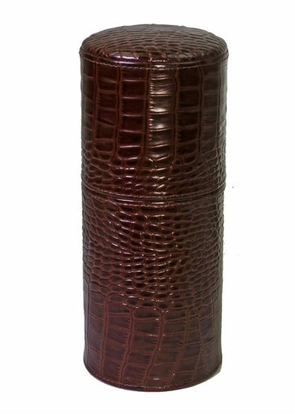 Brizard and Co. The Cylinder Desk Humidor -Croco Pattern Tobacco