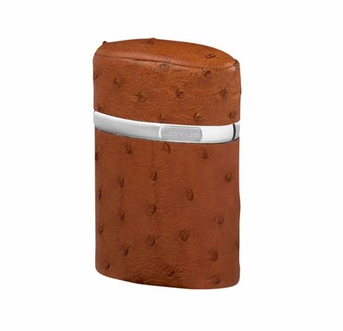 Brizard and Co. The "Triple Jet" Table Lighter - Ostrich Tan