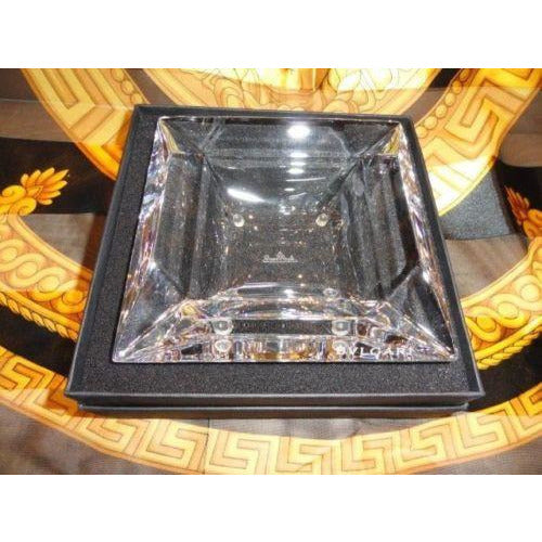 Bvlgari Crystal Ashtray by Rosenthal measures 5.5" x 5.5" square opened box