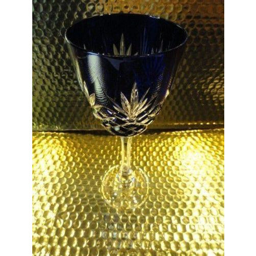 Faberge Odessa Cobalt Blue Hock Crystal Goblet without box