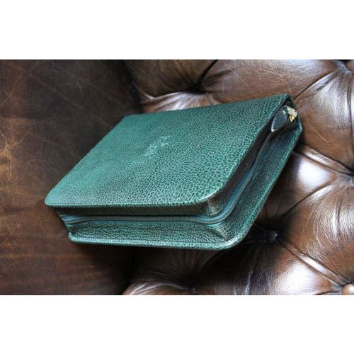 pheasant by R.D.Gomez made in Spain Green  Leather  Case