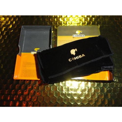 COHIBA  Stainless Steel Dual Blades Cigar Cutter new box with carrying pouch