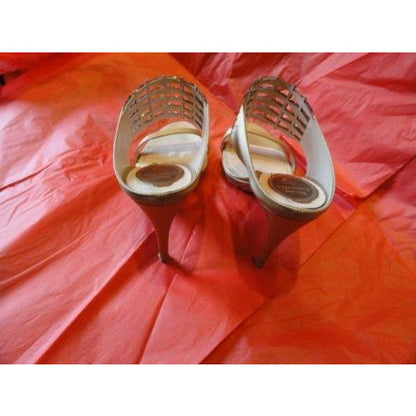 Rene Caovilla Ladies Gold colored mules size 38 made in Italy
