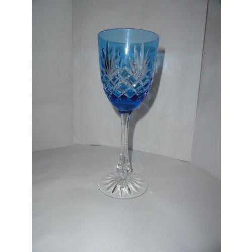Faberge Odessa Sky Blue Hock Crystal Wine Glass