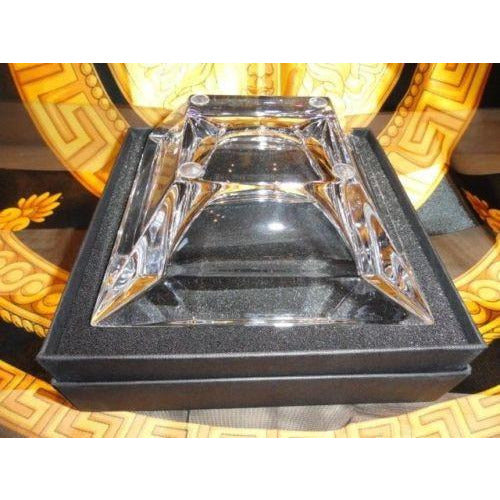 Bvlgari Crystal Ashtray by Rosenthal measures 5.5" x 5.5" square opened box