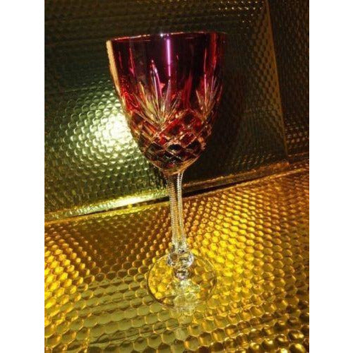 Faberge Odessa Hock Crystal Cranberry Glass