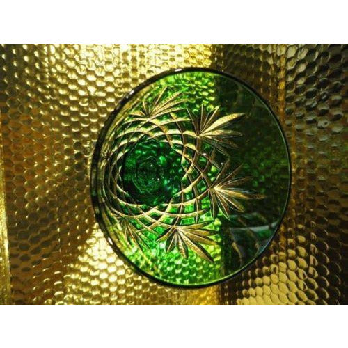 Faberge Emerald  Green Odessa Hock Crystal Wine Glass