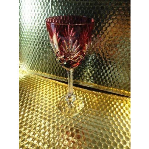 Faberge Odessa Hock Crystal Cranberry Glass