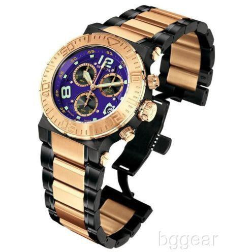 Invicta Model  6765 Reserve Chronograph 18k Rose Gold-Plated and Black Watch