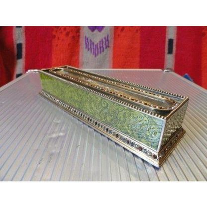 Edgar Berebi Great Expectations Green Lacquered  Pen Tray with Topaz Crystals