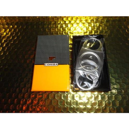 COHIBA  Stainless Steel Dual Blades Cigar Cutter new box with carrying pouch