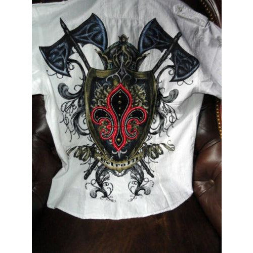 Retrofit XX-Large Short Sleeve Shirt White with Embroidery Front & Back