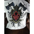 Retrofit XX-Large Short Sleeve Shirt White with Embroidery Front & Back