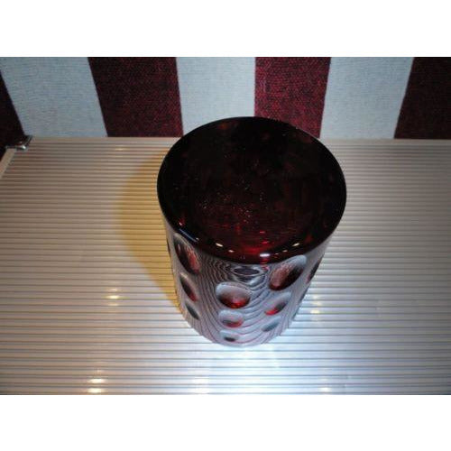 Faberge Ruby Red  Crystal  Old Fashion Glass