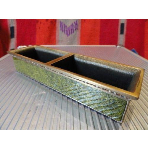 Edgar Berebi Great Expectations Green Lacquered  Pen Tray with Topaz Crystals