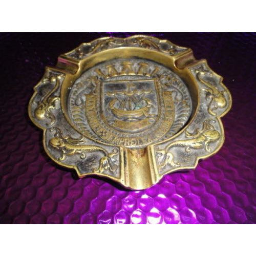 Nautical Brass-Plated Cigar Ashtray, 7-Inch