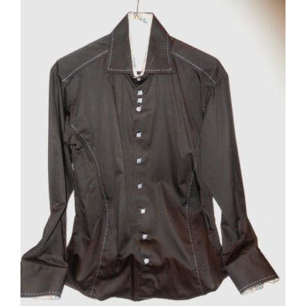 Deluxe Collection Mens Brown designer dress shirt size 3
