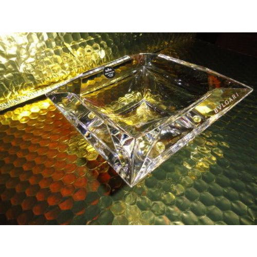 Bvlgari Crystal Ashtray by Rosenthal measures 5.5" x 5.5" square