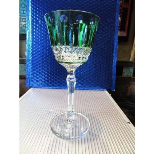 Faberge Xenia Emerald  Green Crystal Wine Glass without box