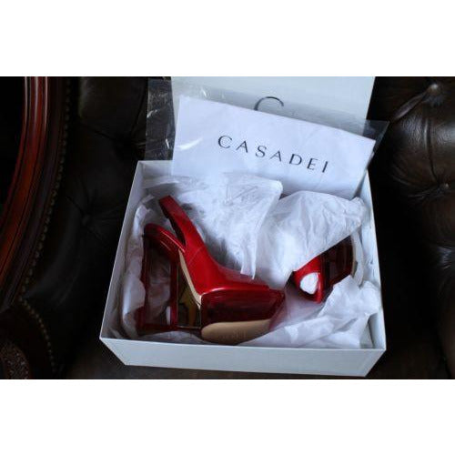 Casadei Ladies Plexi-Wedge Slingback Sandal new in the original box size 38
