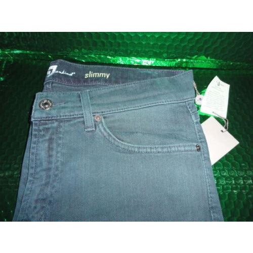 7 for all man kind Green slimmy slim straight leg 32 jeans