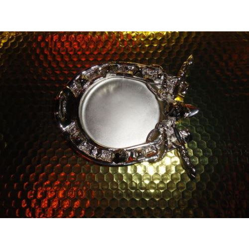 Horse shoe and derby cap style chrome plated brass ashtray
