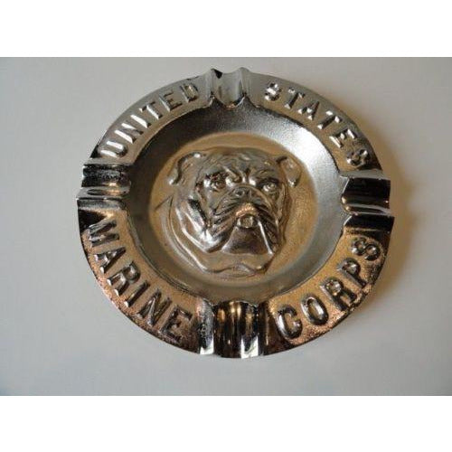 USMC Bulldog Ashtray & USMC Black Baseball Cap Combo